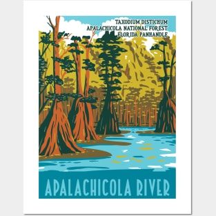 WPA Poster of Apalachicola River with Taxodium Distichum at Apalachicola National Forest Posters and Art